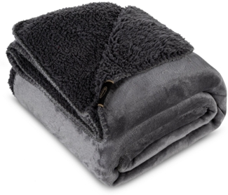 Wohndecke TEDY Teddy-Fleece kuschelige Sofadecke Sesselschoner Extra weich stahl 70x160 cm stahl