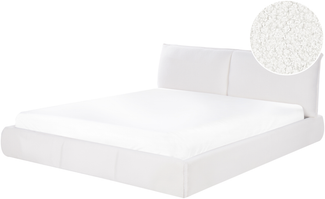 Wasserbett Bouclé VINAY 180 x 200 cm Weiß