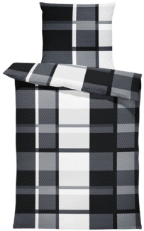 One Home Bettwäsche Modern, Mikrofaser, 2 teilig, Streifen Karos kariert gestreift