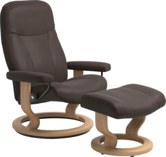 Stressless® Relaxsessel Garda (Set, Relaxsessel mit Hocker), mit Hocker, mit Classic Base, Größe M, Gestell Eichefarben