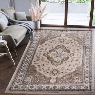 Mazovia Orientteppich Oriente Teppich - Traditioneller Teppich Orient Beige, 60 x 100 cm, Geeignet für Fußbodenheizung, Pflegeleicht, Wohnzimmerteppich