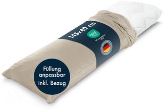 Blumtal Seitenschläferkissen Oeko Tex zertifiziertes Kissen mit anpassbarer Füllung 40x145 cm