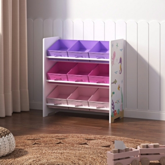 Kinderregal Boiro 60x62x30 cm Ozean-Motiv [en. casa]