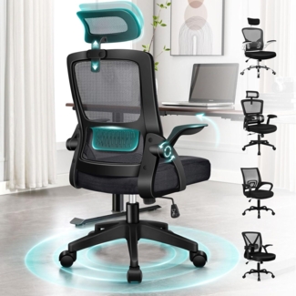 Ergonomischer Bürostuhl Home-Office Netzstuhl mit Lordosenstütze