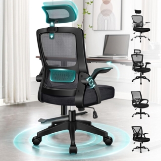 Ergonomischer Bürostuhl Home-Office Netzstuhl mit Lordosenstütze