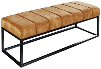 riess-ambiente Sitzbank PETIT BEAUTÉ 110cm senfgelb / schwarz (Einzelartikel, 1-St), Flur · Samt · Metall · Schlafzimmer · Design