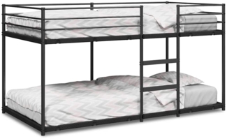 vidaXL Etagenbett ohne Matratze Schwarz 75x190 cm Stahl 4019874
