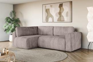 INOSIGN Ecksofa Ecksofa Zacharia wahlweise mit Bettfunktion, BxTxH 250x166x86 cm, L-Form mit Wellenunterfederung, Recamiere beidseitig montierbar