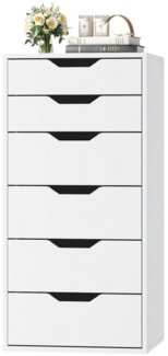 Homfa Kommode Schubladenschrank, Schubladenkommode, Aktenschrank, mit 6 Schubladen, 45x40x90,5 cm, Weiß