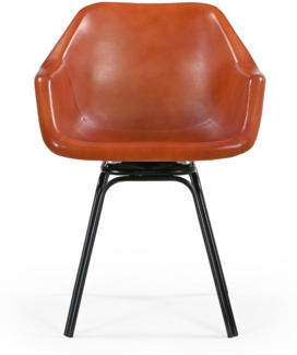 Signature Drehbarer Bridge-Stuhl aus Leder L44 cm - ROCKIE - Braun