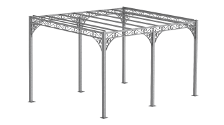 ELEO Pergola freistehend rechteckig Sardegna 4 x 3 m feuerverzinkt