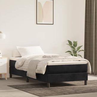vidaXL Boxspringbett mit Matratze Schwarz 90x190 cm Samt 3144305