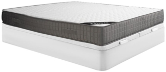Vente-unique - Set aus Bettgestell mit Bettkasten + Schaumstoffmatratze - 180 x 200 cm - 11-Zonen-Memory-Schaum-Auflage - Stärke 22 cm - Weiß - DANEVO von YSMÉE