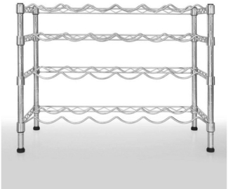 Karat Weinregal Verchromt, Flaschenhalter, zwei Varianten, Flaschenregal, 4 Etagen