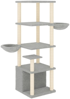 vidaXL Kratzbaum mit Sisal-Kratzsäulen Hellgrau 147 cm 171781
