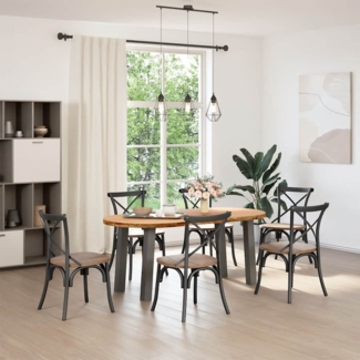 vidaXL Esstisch Hellbraun 180x90x74 cm Massivholz Eiche Oval 3305433