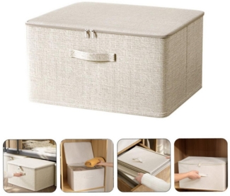 Coonoor Aufbewahrungsbox Große Aufbewahrungsbox für Kleidung, faltbare Stoffbox mit Deckel, Schrank-Organizer, langlebiger Aufbewahrungskorb für Zuhause