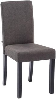 Esszimmerstuhl DALAN - Stoff Dunkelgrau 41x47x91 cm Schwarz | Essstühle Esszimmerstühle Küchenstühle Wohnzimmerstühle