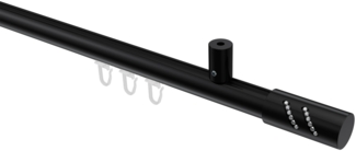 Innenlauf-Gardinenstangen-Set Sonius Zoena 100 cm, 1-läufig, 20 mm Ø Schwarz