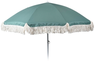 Meinposten Sonnenschirm Ø 155 cm Strandschirm mit Fransen UV-Schutz 30+ Balkonschirm Schirm, LxB: 109,00x155,00 cm, abknickbar