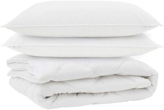 vidaXL Ganzjahresbettdecke mit Kissen 3 pcs Weiß Mikrofaser 3377604