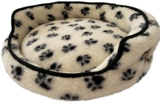 Hundebett Duo Merinowolle Ø 40 cm Farbe: Schwarz/Weiß