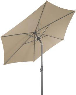 Alu Sonnenschirm Ø 2,5m knickbar mit Kurbel Beige