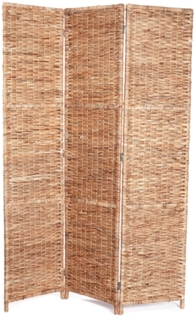 Raumteiler Marlon 3-tlg. 166x121 cm, Wasserhyazinthe, klappbar naturfarben