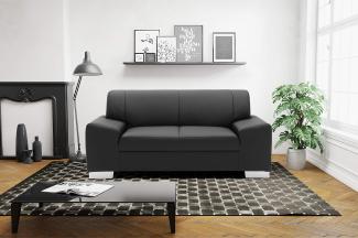 DOMO Collection Sofa Alisson, 2er Couch, 2-Sitzer, 2er Garnitur, 164 x 83 x 75 cm, Polstergarnitur in schwarz