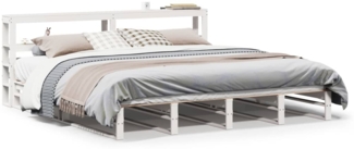 vidaXL Massivholzbett ohne Matratze Weiß 200x200 cm Kiefernholz 3306508