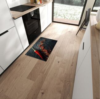 Primedeco Teppich Küchenteppich Chili Auf Schiefer PVC rutschfest abwaschbar Läufer, Rechteckig, Höhe: 3 mm, Pflegeleicht & Wasserabweisend