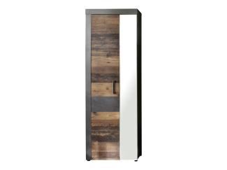 Garderobenschrank Indy in Used Wood und Matera grau 65 cm