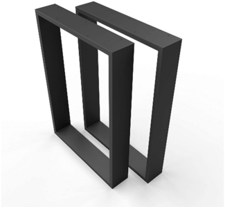 sossai® Tischgestell XXL Stahl Tischkufen 50-70cm x 72cm in Schwarz (2-St), Rahmen: 100mm Breit