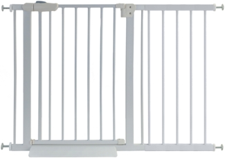 Treppenschutzgitter Absperrgitter weiß ohne Bohren Auto-Close + Rampe 116-127cm