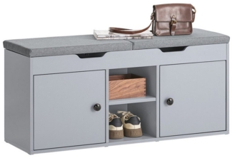 SoBuy Schuhbank FSR96, Schuhschrank schmal, Schuhregal Garderobenbank, Sitzbank mit Zwei Sitzkissen Garderobenbank Truhenbank Schuhtruhe