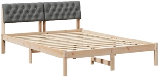 vidaXL Bettgestell Braun und Dunkelgrau 140 x 200 cm Massivholz Kiefer 878675