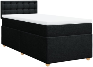 vidaXL Boxspringbett mit Matratze Schwarz 100x200 cm Stoff 3286607