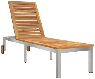 vidaXL Sonnenliege 1-Person Braun 207 x 58 x 35cm Massivholz Akazie 42006195