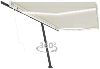 vidaXL Automatische Markise mit LED & Windsensor 500x350 cm Cremeweiß 3069872