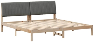vidaXL Bettrahmen mit Kopfteil Braun 200 x 200 cm Massives Kiefernholz 3394399