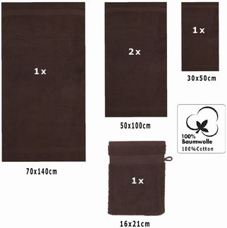 Betz Handtuch Set 5-TLG. Premium 1 Duschtuch 2 Handtücher 1 Gästetuch 1 Waschhandschuh, 100% Baumwolle