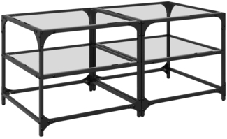 Couchtische, Sofatische mit Glasplatten 2 Stk. Transparent 50 x 50 x 45 cm Stahl