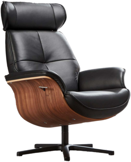 HU-CP22113 Sessel, Bez. 56/Torro schwarz, Sitz: HsL-F2 mittel, Holz: Nußbaum