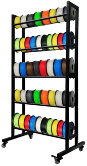 TWSOUL Standregal 3D-Drucker Filament Lagerregal mit Rädern 5 Ebenen, bis 220kg, für PLA/ABS/TPU/Nylon, Filamente organisiert für Bürowerkstatt