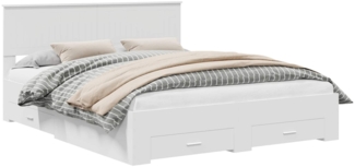 vidaXL Bettrahmen mit Kopfteil Weiß 160 x 200 cm Holzwerkstoff 3410870