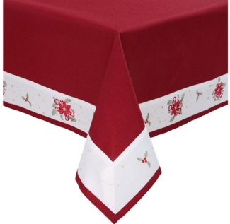 Erwin Müller Tischdecke Tischdecke "Weihnachtsstern", Leinen-Optik Blumen