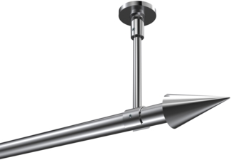 Gardinenstangen-Set Sonette Savio 420 cm (geteilt in 3 x 140 cm), 1-läufig, 20 mm Ø Chrom