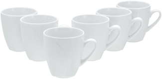 CreaTable 13165 Kaffeebecher Celebration, Uni, weiß (6er Pack)