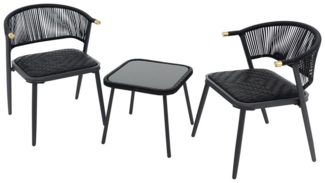 COSTWAY Balkonset, (3-tlg), Garten Sitzgruppe aus PE Rattan