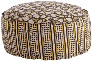 Pouf Calais aus Baumwolle, Braun, 65x65x25 cm